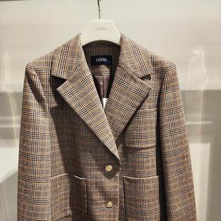 韩国O＇2nd 外套 奥蔻正品 格子西装 O22E9WJC503W 24秋 潮流直邮