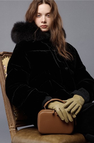 潮流直邮 韩国SJSJ正品 25冬 丝绒连帽羽绒服 SJ2FBQOT139W