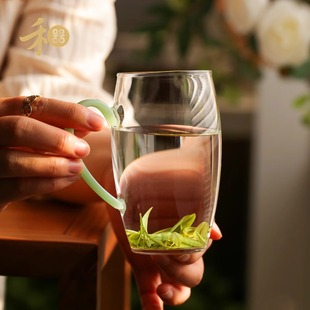 禾器金标清源杯大度杯透明杯子高硼硅玻璃可加热耐热绿茶杯猴魁杯
