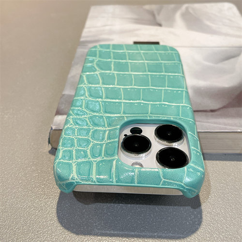 个性鳄鱼纹适用苹果15手机壳iPhone14promax半包13防摔12/17新款16硬壳