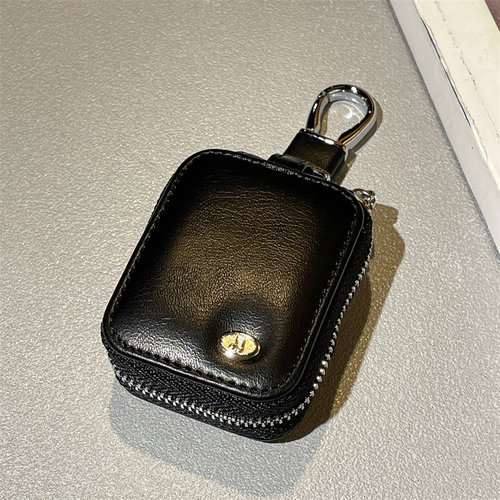 高档黑色皮质适用AirPods1/2/3/4/5代苹果无线蓝牙耳机袋AirPods pro2高级感AirPods4代苹果arPods pro3新