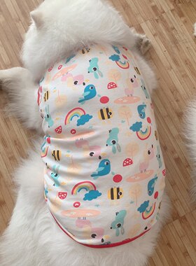 中大型犬宠物狗背心防掉毛防晒透气金毛萨摩耶纯棉春夏纯棉衣服
