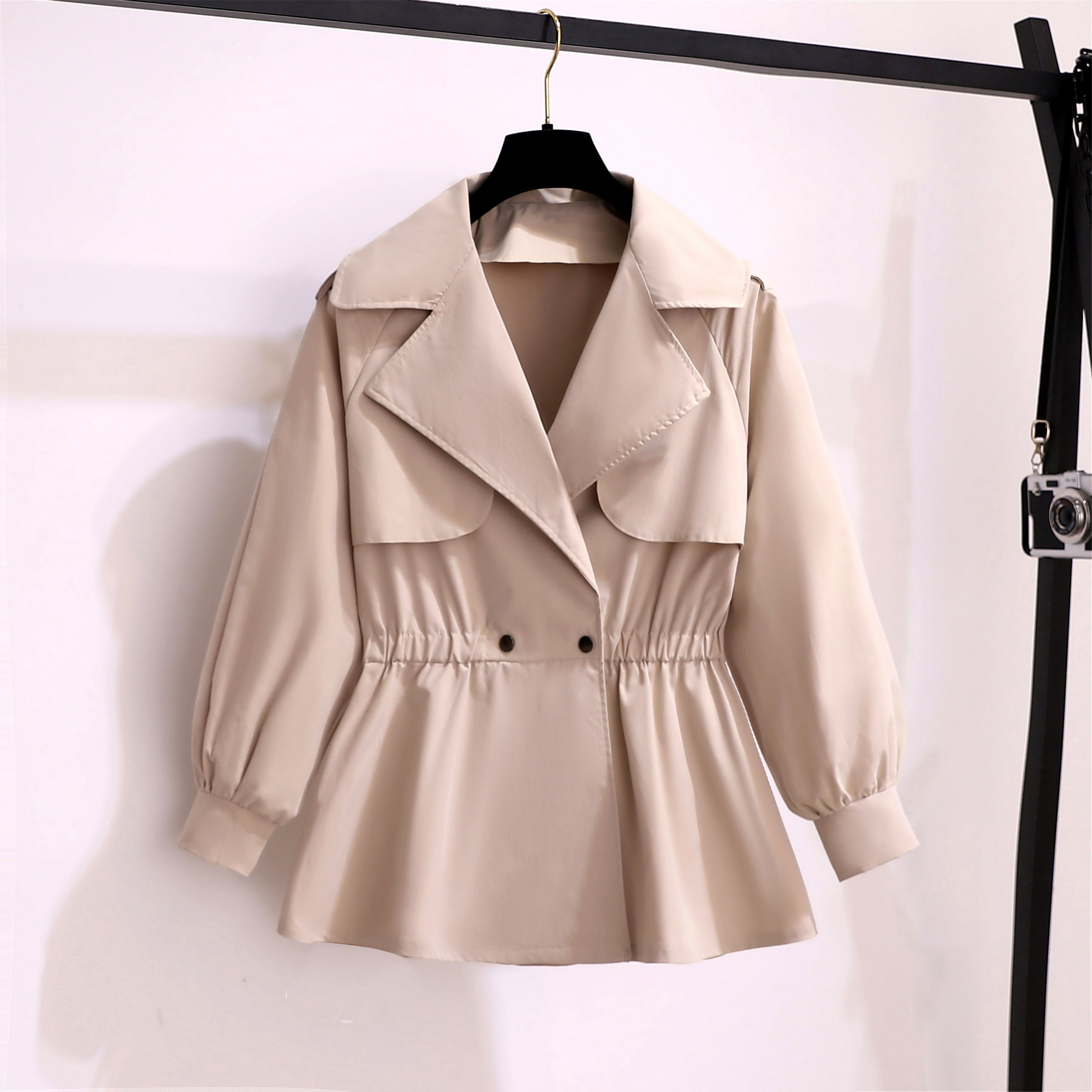 秋冬短外套灯笼袖收腰显瘦短外套