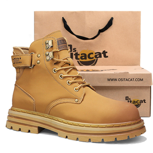 OSITA CAT马丁靴男款秋季男士高帮登山鞋子情侣靴子男大黄靴男鞋