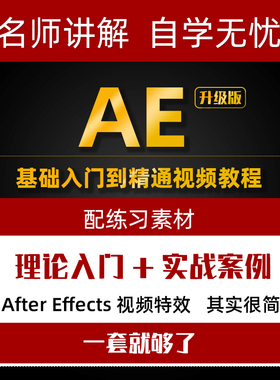 AE2020零基础入门到精通视频教程 广告宣传动画进阶实战案例课程
