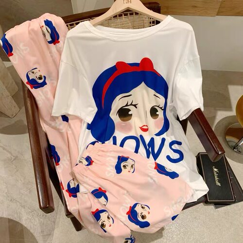 纯棉睡衣女春秋夏季薄款短袖网红