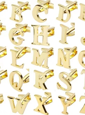 铁镂空袖扣男金色字母袖钉衬衣西装服饰配件纽扣Cufflink法式袖扣