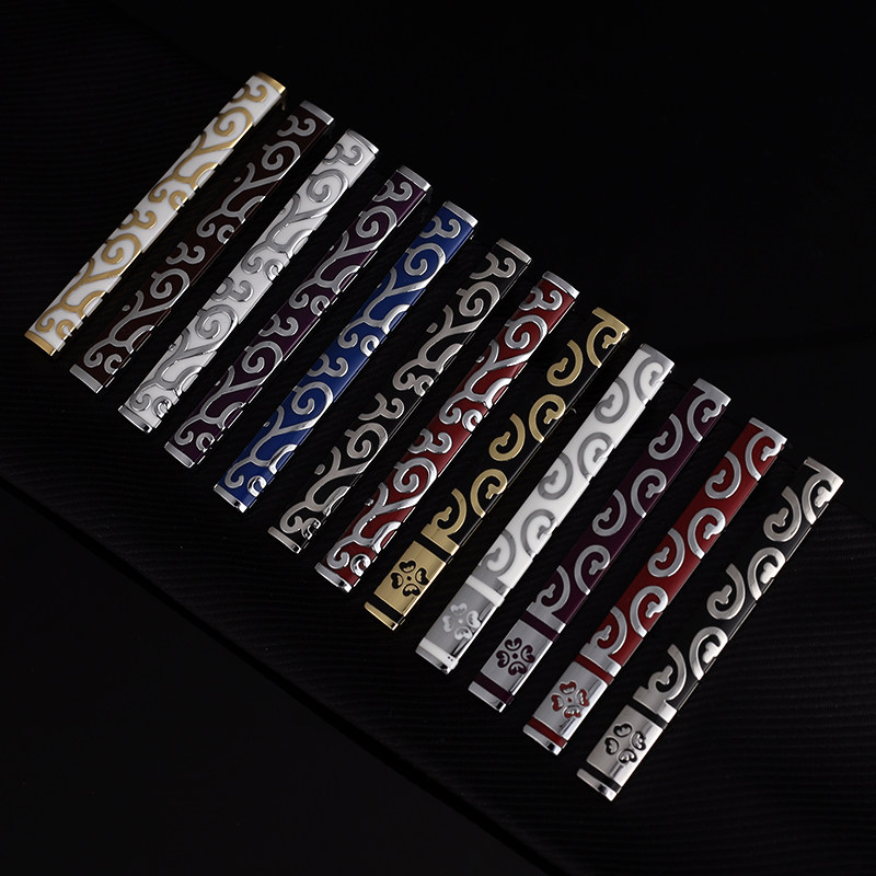 祥云花纹领带夹商务职业正装热卖经典成熟领夹领针男士礼物礼品