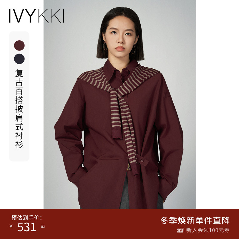 长袖衬衫ivykki披肩复古