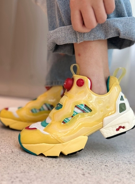 Adidas三叶草Reebok联名ZX FURY PUMP 充气缓震运动休闲鞋 GW0364