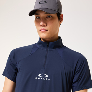 Oakley欧克利Enhance Mock吸湿速干透气弹性立领半拉链短袖T恤