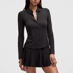 lululemon露露乐蒙Hold Tight弹性柔软贴合4WAY弹力罗纹长袖衬衫