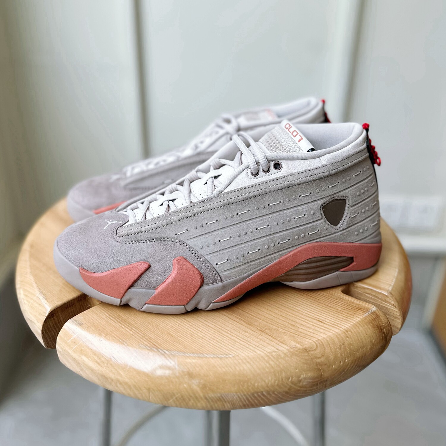 air jordan x clot aj14 兵马俑灰粉粽 低帮复古篮球鞋dc9857-200