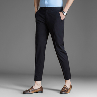 薄款 男商务休闲2024夏季 韩版 修身 powo九分裤 小脚裤 竹纤维凉爽西裤