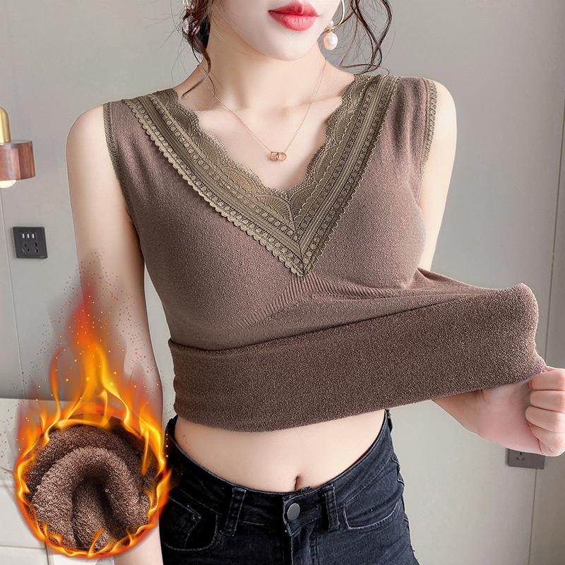 保暖背心女一体毛圈带胸垫加绒加厚修身无袖内搭打底衫内衣女冬,女士内衣/男士内衣/家居服,保暖背心,淘宝优惠券,粉丝福利购,淘宝优惠卷