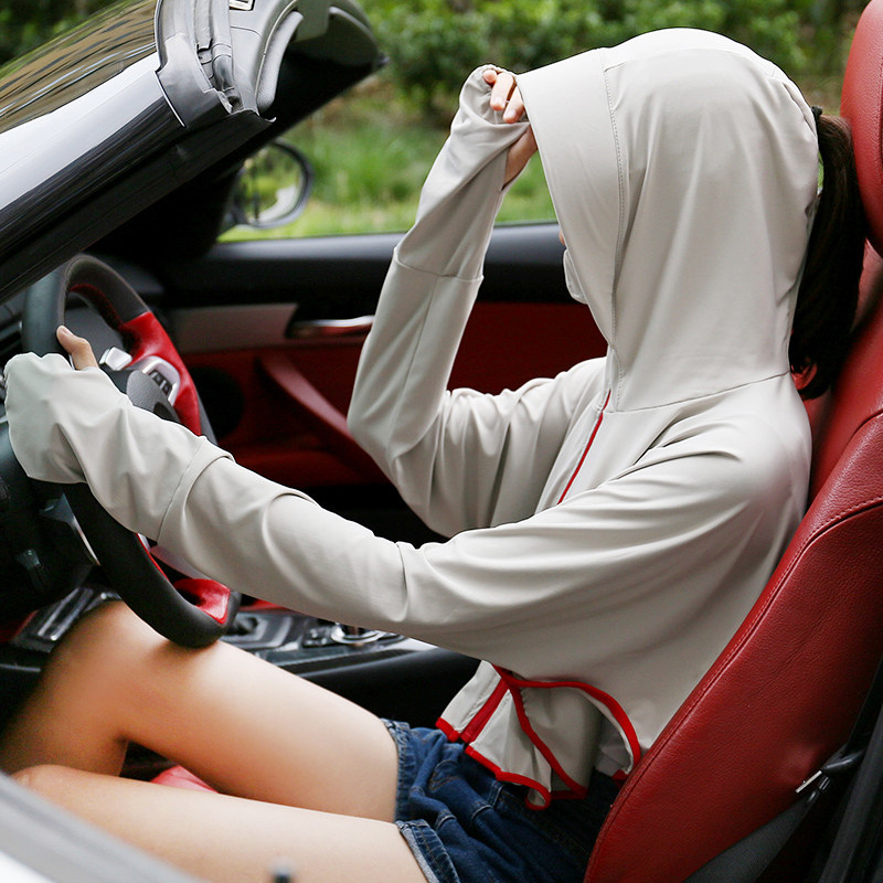 夏季新款防晒衣女户外旅游骑行开衫护脸宽松开车遮阳披肩防晒服