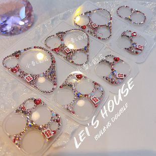 水钻发财粉色镜头膜13钢化膜14适用15苹果16promax华为pura70粘贴