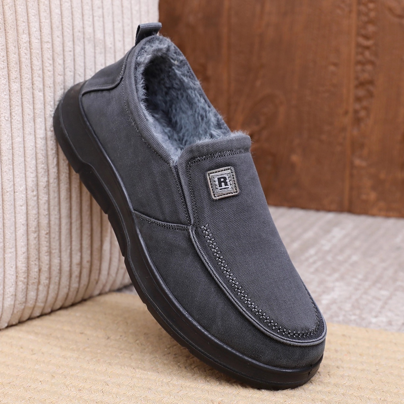 老北京布鞋男棉鞋冬季加绒保暖