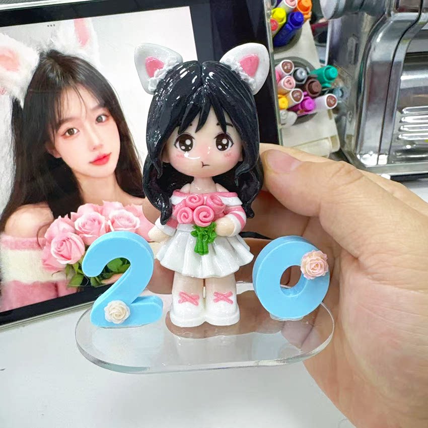 真人照片盲盒定制生日礼物送女朋友闺蜜创意玩偶黏土有意义的礼物