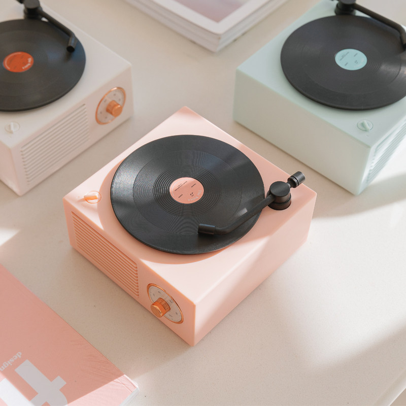 彡拾原子黑胶复古唱机蓝牙音箱低音炮3d环绕创意送男女友生日礼物