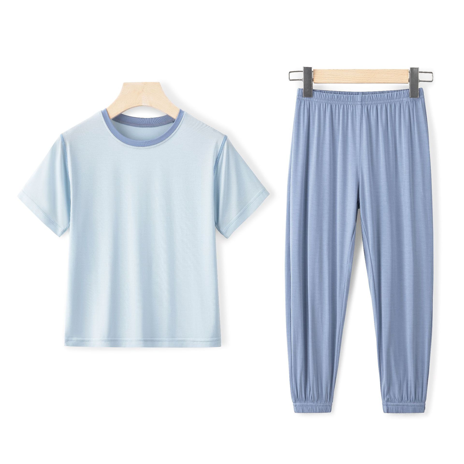 男童女童莫代尔空调服睡衣夏季