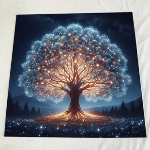 加厚绒布蓝光生命树塔罗牌桌布塔罗牌阵塔罗牌桌面布神秘塔罗桌布