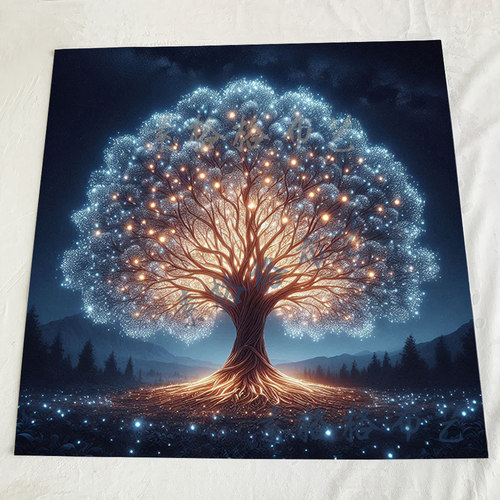 加厚绒布蓝光生命树塔罗牌桌布塔罗牌阵塔罗牌桌面布神秘塔罗桌布