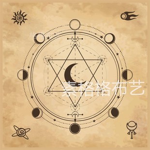 加厚绒布复古日月六芒星塔罗桌布罗牌卡牌塔罗牌推牌布月相仪式布