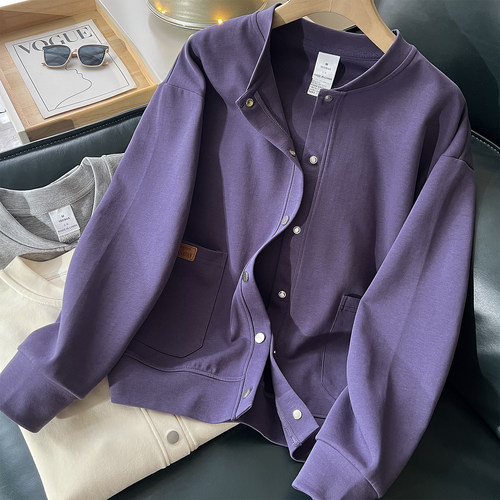 简约百搭/棒球服开衫卫衣外套女