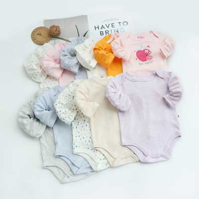 春秋长袖三角爬婴幼儿纯棉包屁衣婴幼儿连体哈衣宝宝爬服睡衣爬装