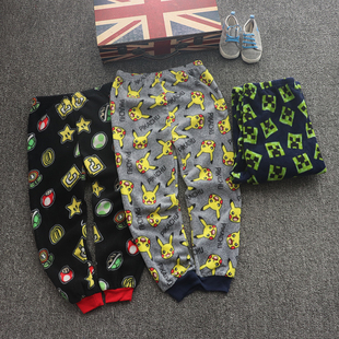 儿童睡裤 宝宝摇粒绒长裤秋冬季保暖裤子 中大男童家居裤打底裤