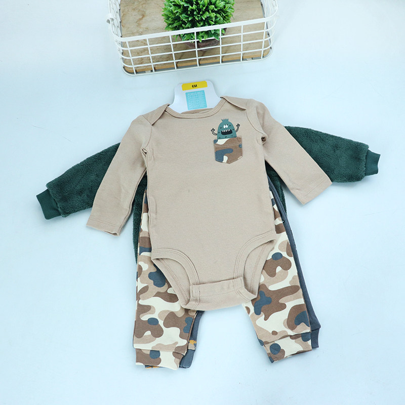 3-24个月宝宝三角爬服哈衣四件套装长袖春秋男宝包屁衣睡衣家居,童装/婴儿装/亲子装,套装,淘宝优惠券,粉丝福利购,淘宝优惠卷