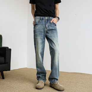 高街复古2026新款 长裤 牛仔裤 男款 美式 宽松直筒潮牌休闲裤 痞帅春季