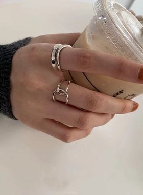 不规则金属戒指女时尚个性ins潮开口食指戒小众设计感冷淡风指环