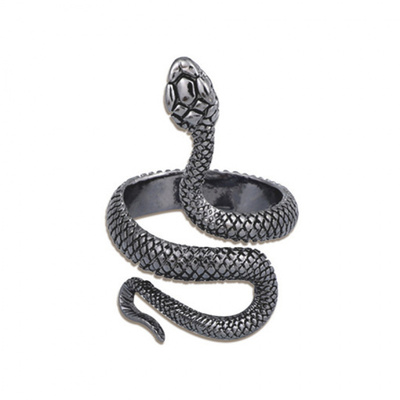 新款欧美复古镀银烤漆灵蛇男女通