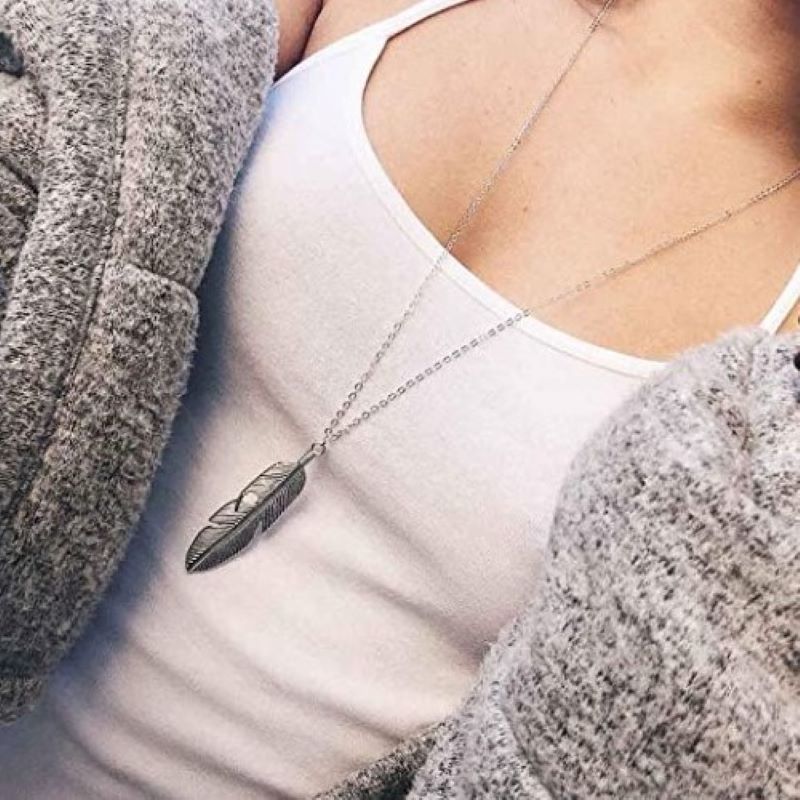 欧美外贸 波西米亚风 复古多元素锁骨链项链 羽毛流苏造型项链女