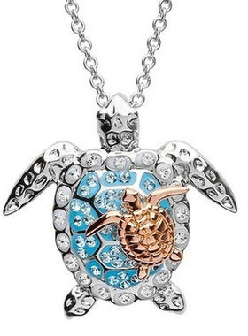 跨境新款海龟项链双色项链饰品创