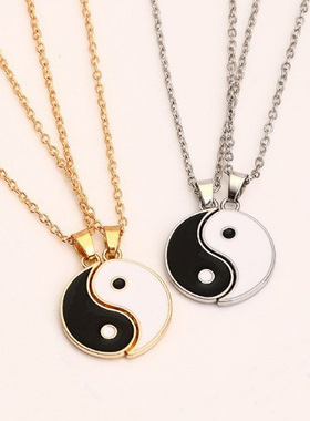 亚马逊跨境新款太极八卦黑白情侣