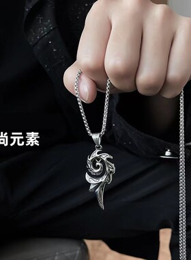 韩版嘻哈项链女ins凤凰火焰吊坠