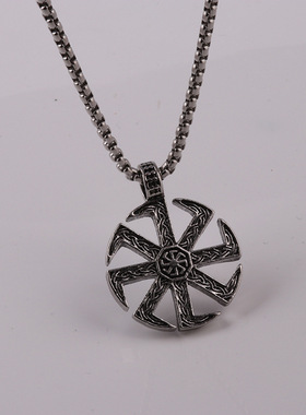 跨境2021热款链斯拉夫吊坠复古男