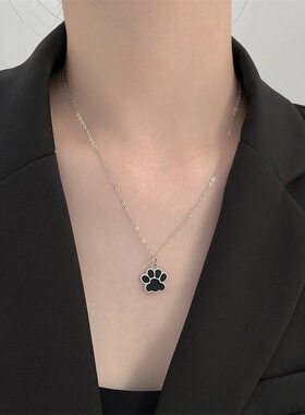 韩版时尚可爱猫爪彩色卡通吊坠项