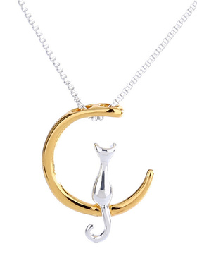 WISH热卖新款简约气质可爱月亮猫