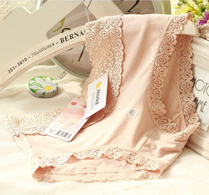 满4条包邮黛丝少女莫代尔棉蕾丝边中高腰大码舒适无痕女三角内裤