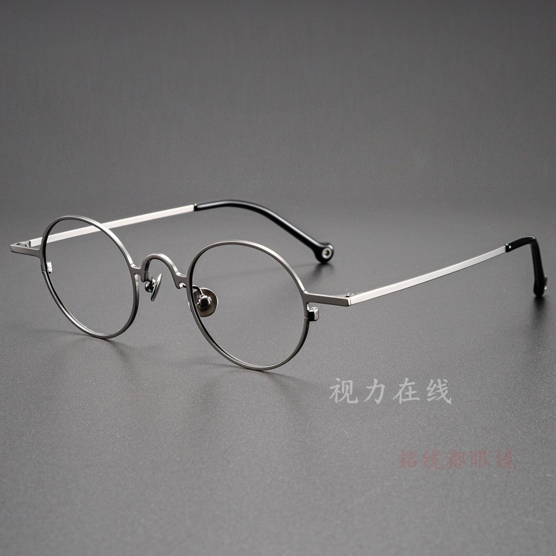 男女圆形复古电影同款钛金属超轻