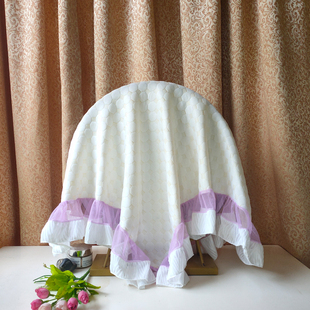 方形可拆洗遮挡纱帘镜子盖布防尘布布艺套子复古云朵形圆形装饰布