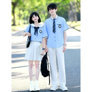 班服初中生学院风衬衫毕业照套装高中小学生六年级合唱朗诵演出服