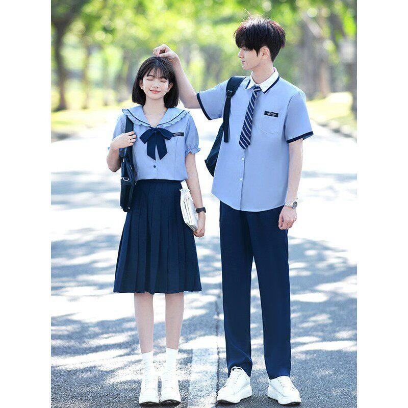 初中生夏季校服套装小学生毕业照班服初三高三运动会合唱演出服