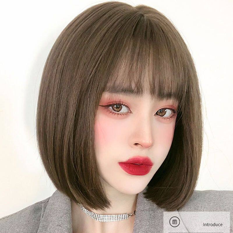 日系少女假发bobo蓬松自然眉上
