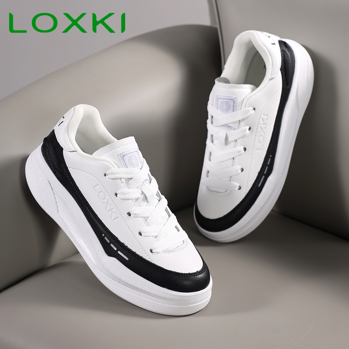 张艺兴同款洛克斯基小圆鞋男百搭