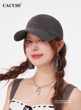 CACUSS帽子女款2026新款春夏棒球帽纯棉防晒鸭舌帽男大头围遮阳帽